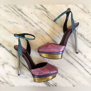BRIAN ATWOOD - Multicolor Snakeskin Heels